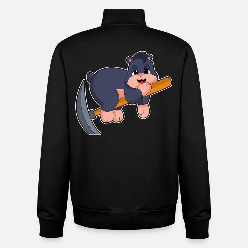 Pioche de Tale Miner - Sweat zippé unisexe en coton bio Stanley/Stella - noir
