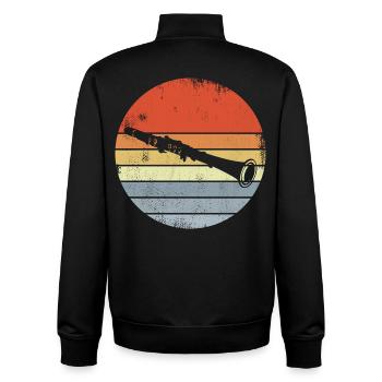 Vintage Klarinette Zeichnung - Unisex Organic Zip Sweatshirt von Stanley/Stella - Schwarz - Hinten - AI Model Male 185 light (185cm)