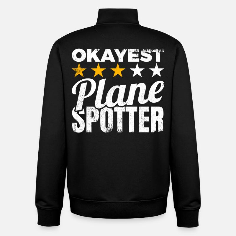 Average Planespotter - Unisex Organic Zip Sweatshirt by Stanley/Stella - black