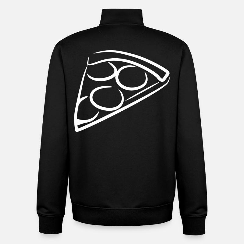 Croquis de pizza - Sweat zippé unisexe en coton bio Stanley/Stella - noir