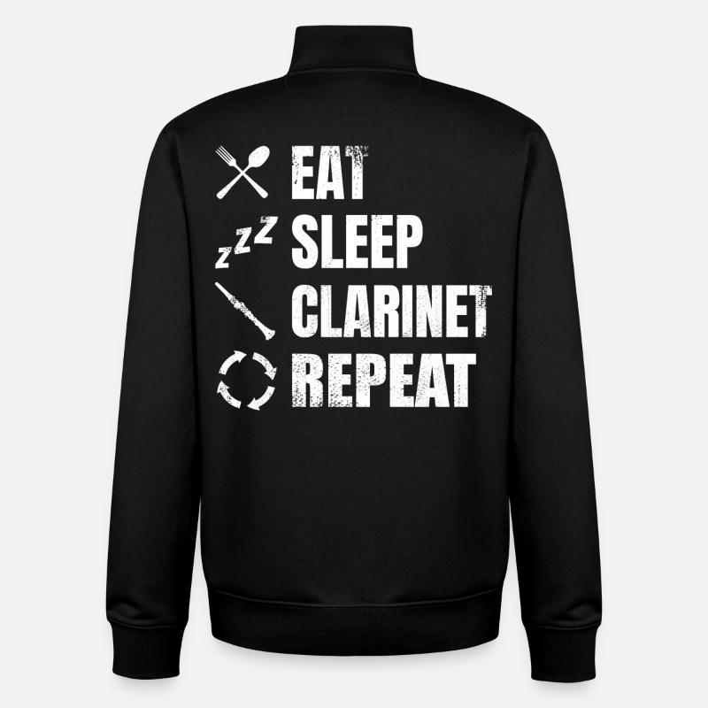 Routine clarinette - Sweat zippé unisexe en coton bio Stanley/Stella - noir