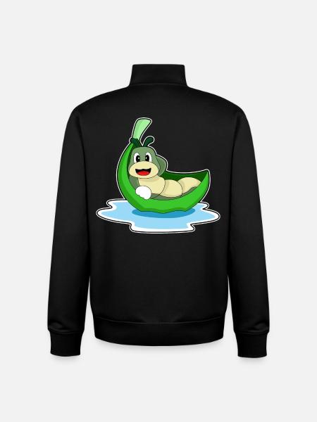 Caterpillar Small Boat - Unisex Organic Zip Sweatshirt by Stanley/Stella - black
