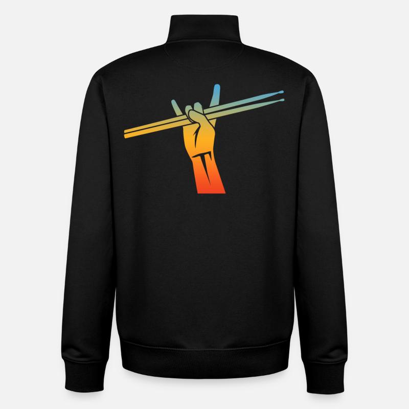 Drummers Drumsticks - Unisex Organic Zip Sweatshirt by Stanley/Stella - black