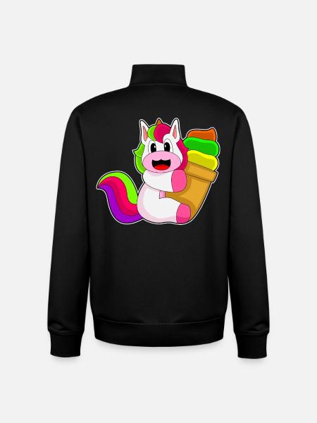 Einhorn Waffeleis - Unisex Organic Zip Sweatshirt von Stanley/Stella - Schwarz