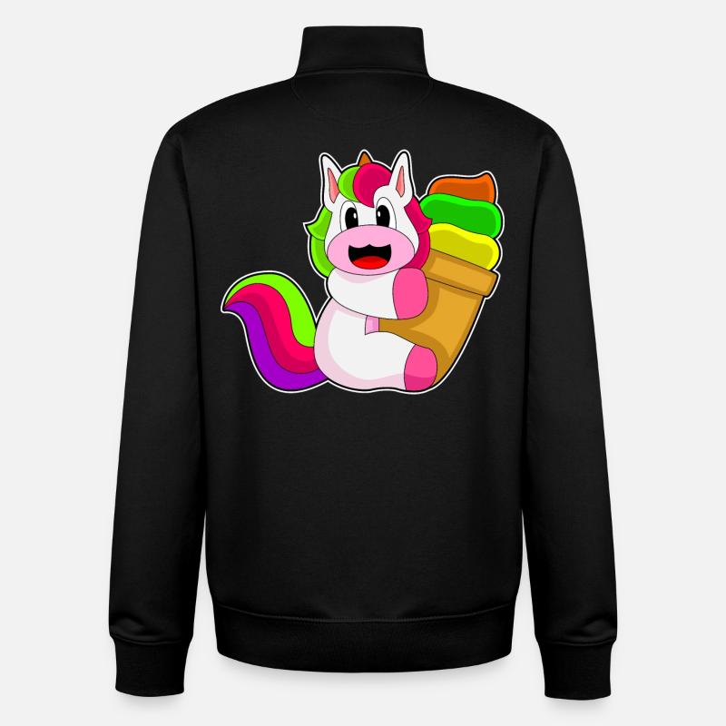 Einhorn Waffeleis - Unisex Organic Zip Sweatshirt von Stanley/Stella - Schwarz