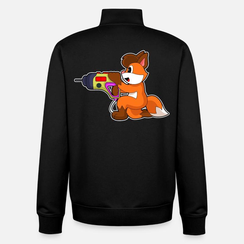 Fuchs Handwerker Bohrmaschine - Unisex Organic Zip Sweatshirt von Stanley/Stella - Schwarz
