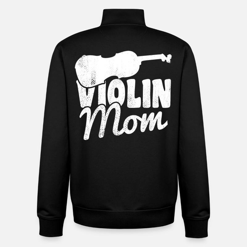 Maman violoniste - Sweat zippé unisexe en coton bio Stanley/Stella - noir
