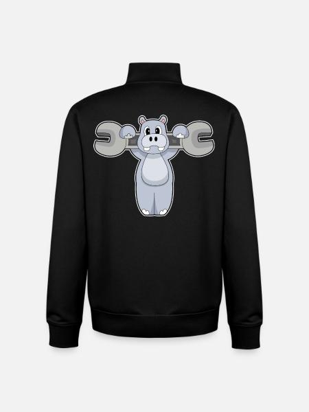 Clé mécanique hippopotame - Sweat zippé unisexe en coton bio Stanley/Stella - noir