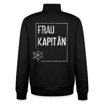 Frau Kapitän Maritime Design - Unisex Organic Zip Sweatshirt von Stanley/Stella - Schwarz - Hinten - AI Model Male 185 light (185cm)