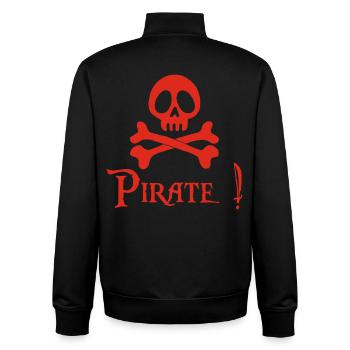 Pirate ! (rouge) - Sweat zippé unisexe en coton bio Stanley/Stella - noir - Dos - AI Model Male 185 light (185cm)