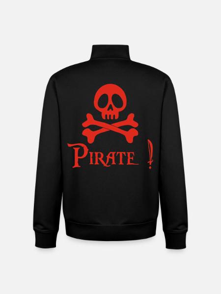 Pirate! (red) - Unisex Organic Zip Sweatshirt by Stanley/Stella - black
