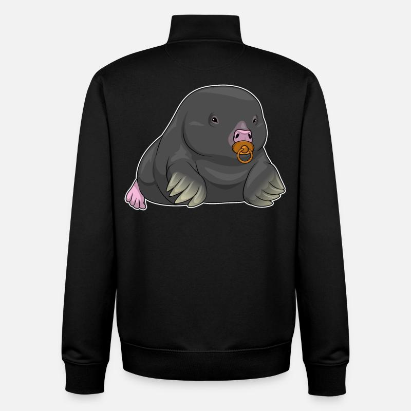 Mole Baby Pacifier - Unisex Organic Zip Sweatshirt by Stanley/Stella - black