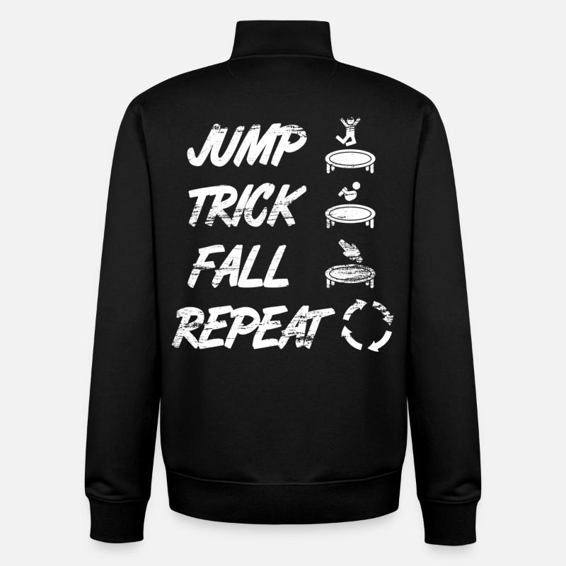Slogan du trampoline - Sweat zippé unisexe en coton bio Stanley/Stella - noir