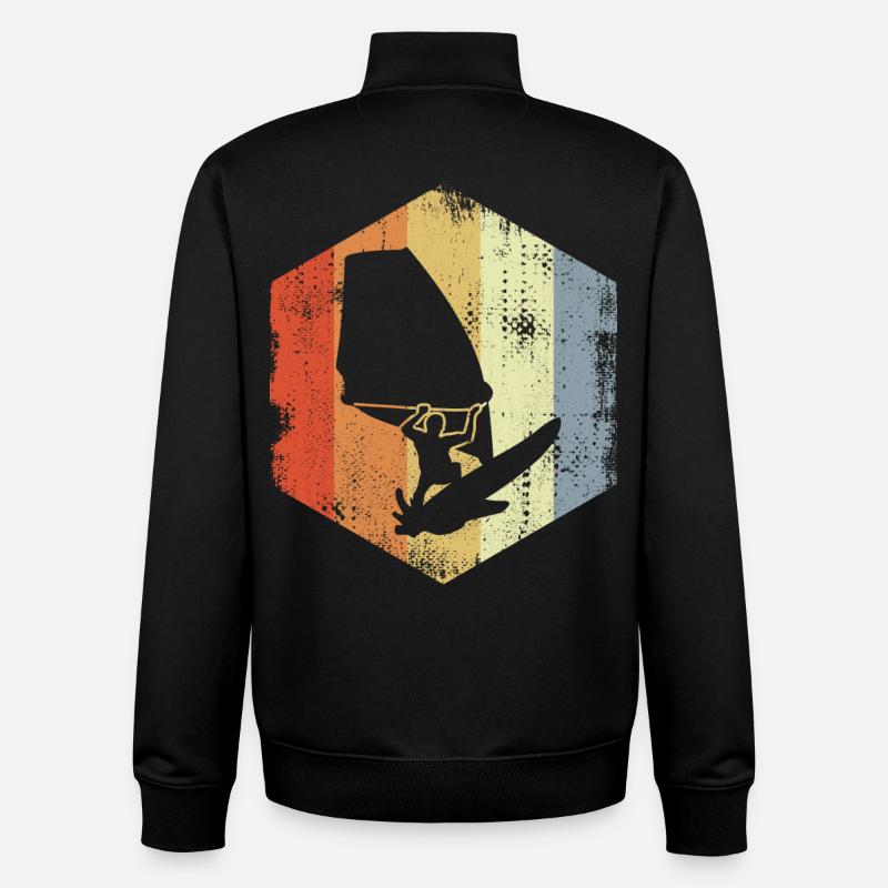 Windsurfer Zeichnung - Unisex Organic Zip Sweatshirt von Stanley/Stella - Schwarz