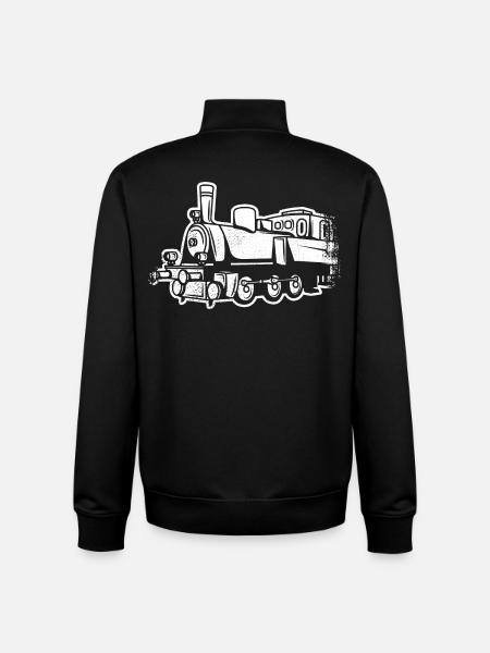 Steam locomotive sketch - Unisex Organic Zip Sweatshirt by Stanley/Stella - black