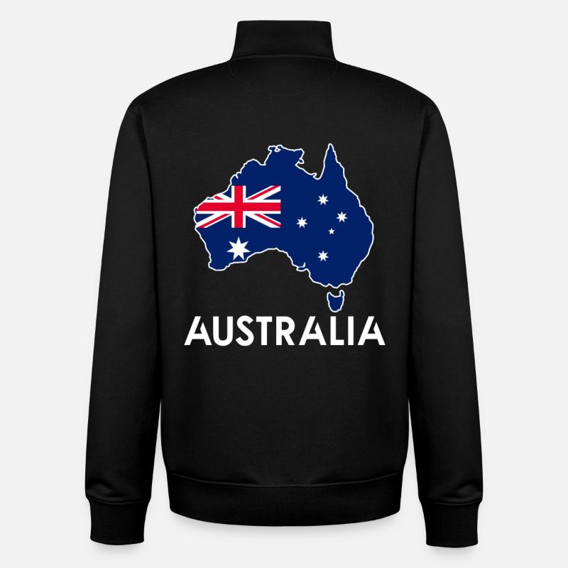 Australie - Sweat zippé unisexe en coton bio Stanley/Stella - noir