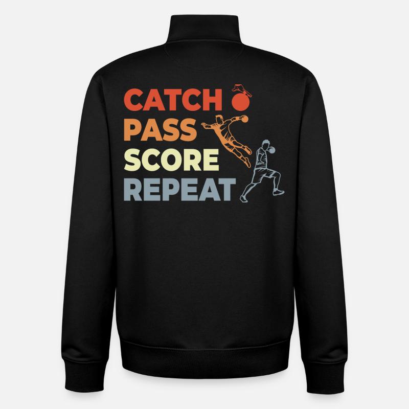 Handball Techniques - Sweat zippé unisexe en coton bio Stanley/Stella - noir