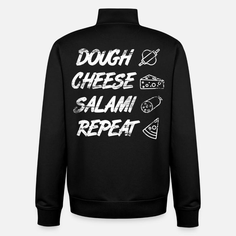 Pâte Fromage Salami Répéter - Sweat zippé unisexe en coton bio Stanley/Stella - noir