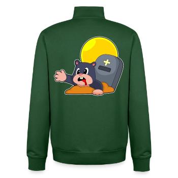 Maulwurf Halloween Grabstein - Unisex Organic Zip Sweatshirt von Stanley/Stella - Flaschengrün - Hinten - AI Model Male 185 dark (185cm)