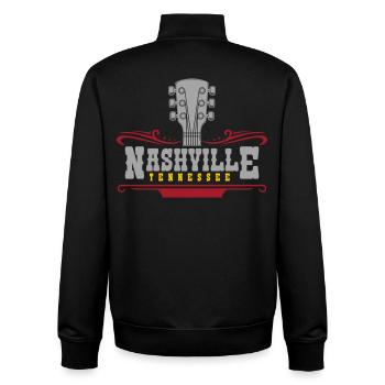 Nashville Tennessee Music | Farben änderbar - Unisex Organic Zip Sweatshirt von Stanley/Stella - Schwarz - Hinten - AI Model Male 185 light (185cm)