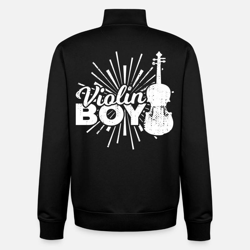 Junge der Geige spielt - Unisex Organic Zip Sweatshirt von Stanley/Stella - Schwarz