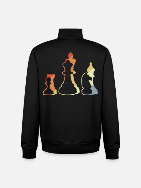 Jeu d’échecs rétro - Sweat zippé unisexe en coton bio Stanley/Stella - noir