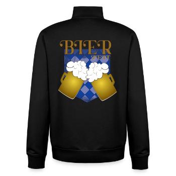 Bier Zeit – Prost Krüge Design - Unisex Organic Zip Sweatshirt von Stanley/Stella - Schwarz - Hinten - AI Model Male 185 light (185cm)