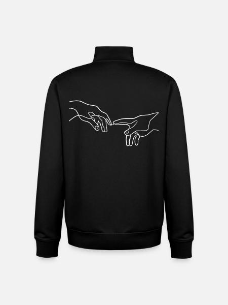The Creation of Adam hands - Unisex Organic Zip Sweatshirt by Stanley/Stella - black