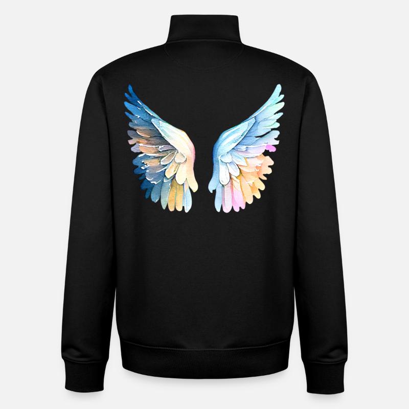 Ailes d'Ange Pastel Angelwings - Unisex Organic Zip Sweatshirt by Stanley/Stella - black