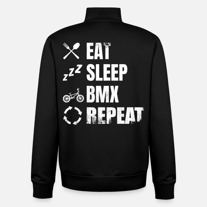 Horaire BMX - Sweat zippé unisexe en coton bio Stanley/Stella - noir