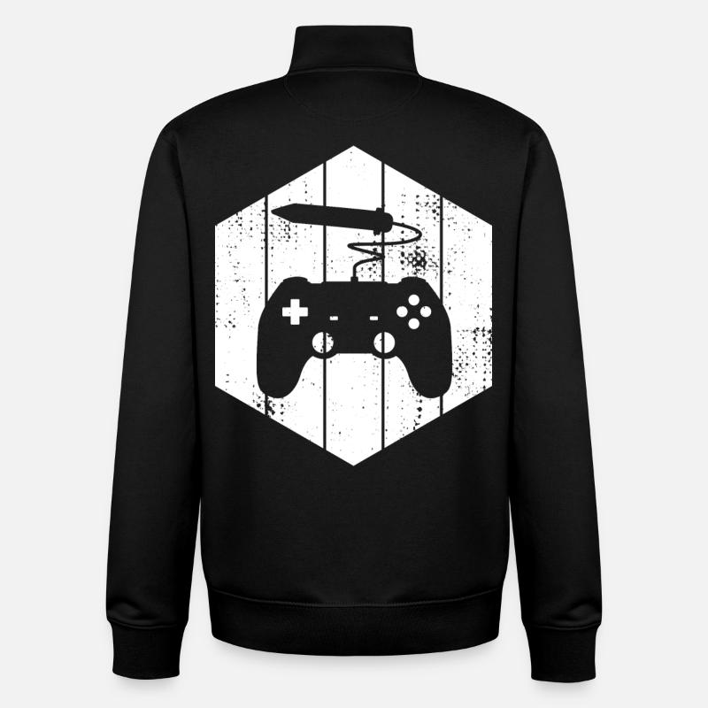 Artiste 2D - Sweat zippé unisexe en coton bio Stanley/Stella - noir