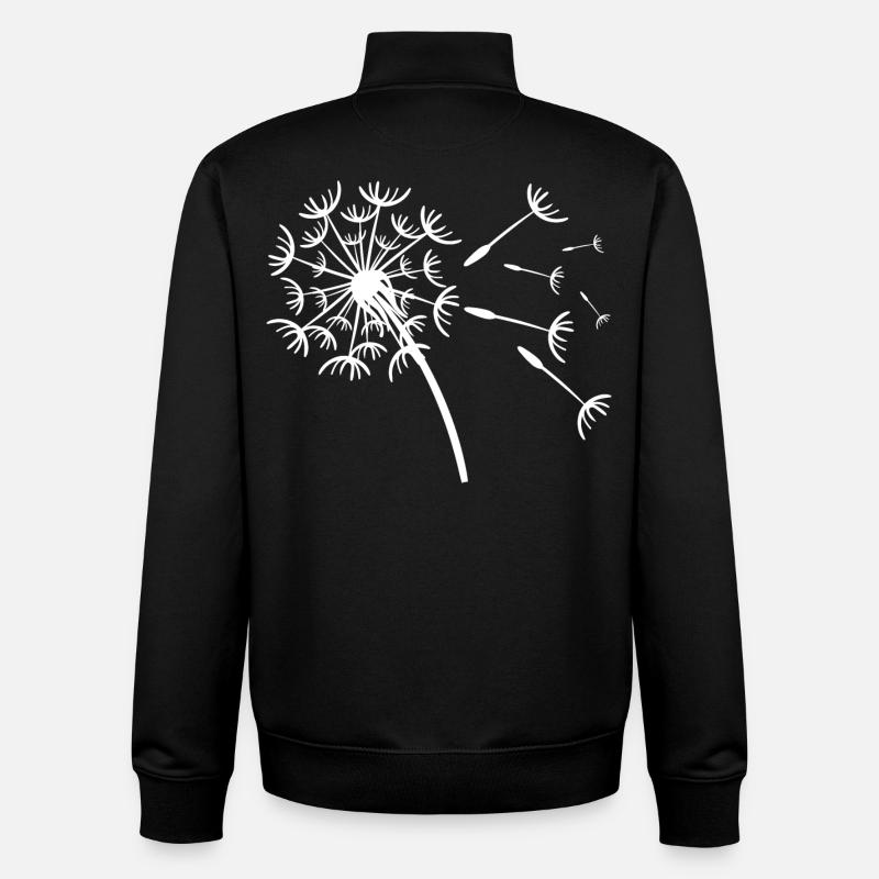 Design ludique de pissenlit - Sweat zippé unisexe en coton bio Stanley/Stella - noir