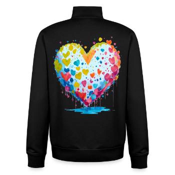 ich schenke dir meine Herz - Unisex Organic Zip Sweatshirt von Stanley/Stella - Schwarz - Hinten - AI Model Male 185 light (185cm)