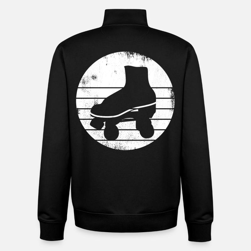 Roller Skates Zeichnung - Unisex Organic Zip Sweatshirt von Stanley/Stella - Schwarz