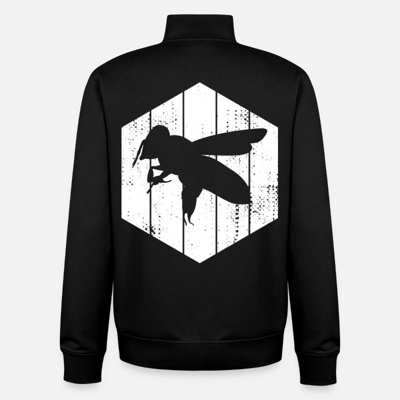 Bee Drawing - Unisex Organic Zip Sweatshirt by Stanley/Stella - black