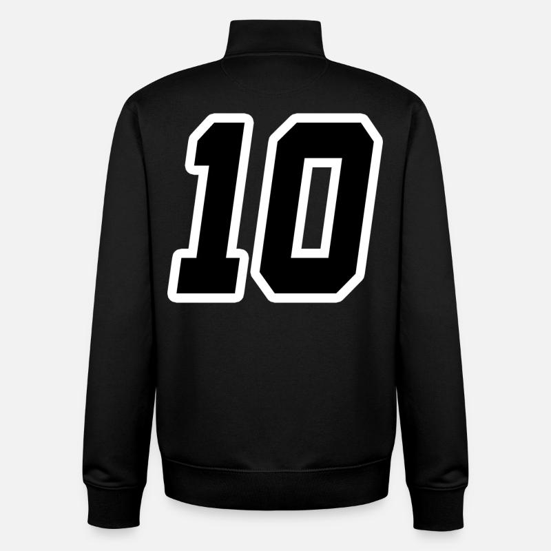 Nummer zehn 10 - Unisex Organic Zip Sweatshirt von Stanley/Stella - Schwarz