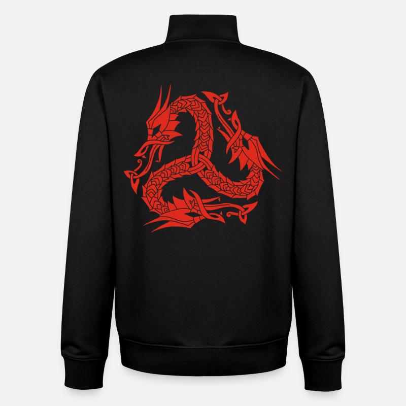 Keltische Rote Hydra - Unisex Organic Zip Sweatshirt von Stanley/Stella - Schwarz