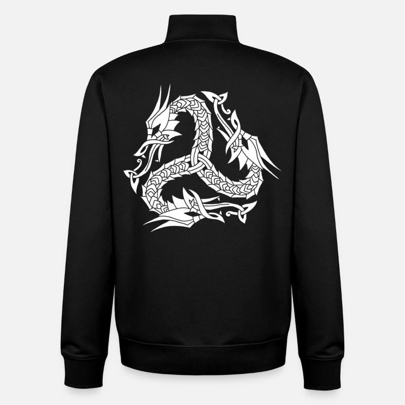 Hydre blanche celte - Sweat zippé unisexe en coton bio Stanley/Stella - noir