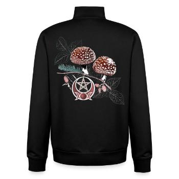 Fliegenpilz Wicca Symbol Naturzauber Herbst - Unisex Organic Zip Sweatshirt von Stanley/Stella - Schwarz - Hinten - AI Model Male 185 light (185cm)