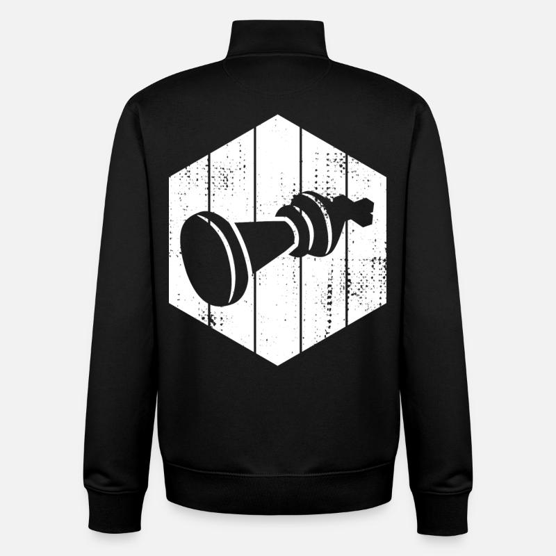 Dessin de pièces d’échecs - Sweat zippé unisexe en coton bio Stanley/Stella - noir