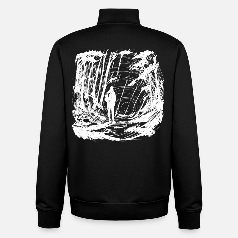 Let's go somewhere invert - Unisex Organic Zip Sweatshirt by Stanley/Stella - black