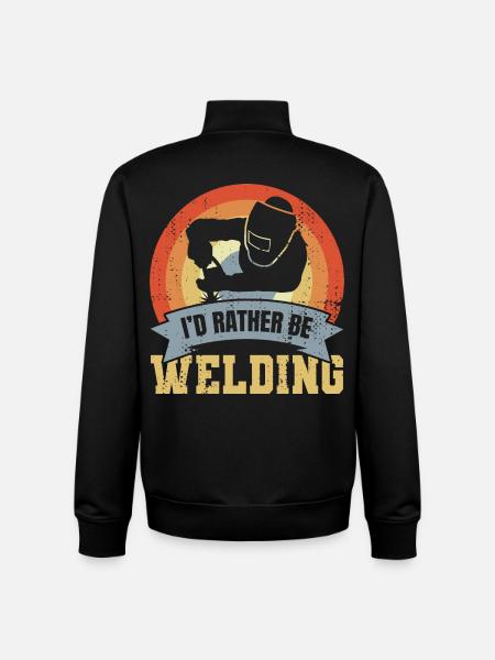 I'd rather weld - Unisex Organic Zip Sweatshirt by Stanley/Stella - black
