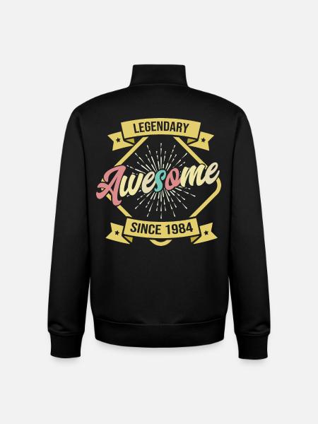 Legendary Awesome since 1984 - Unisex Organic Zip Sweatshirt by Stanley/Stella - black