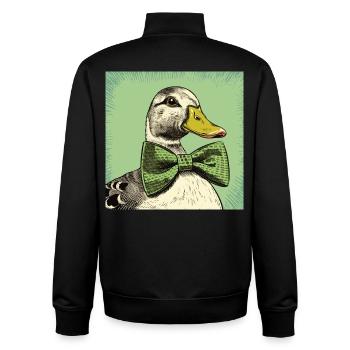 Canard avec nœud papillon - Sweat zippé unisexe en coton bio Stanley/Stella - noir - Dos - AI Model Male 185 light (185cm)