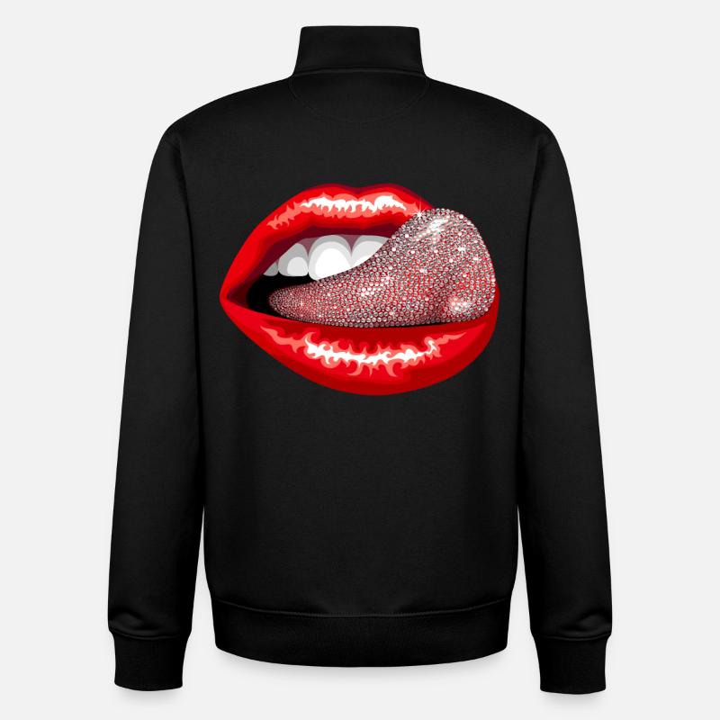 Langue précieuse - Sweat zippé unisexe en coton bio Stanley/Stella - noir