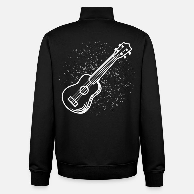 Ukulele Skizze - Unisex Organic Zip Sweatshirt von Stanley/Stella - Schwarz