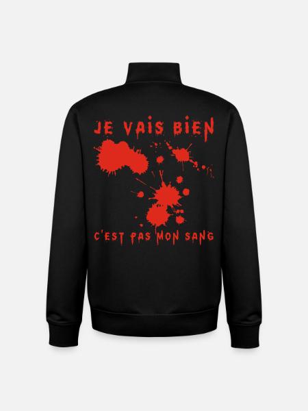 Je vais bien - Sweat zippé unisexe en coton bio Stanley/Stella - noir
