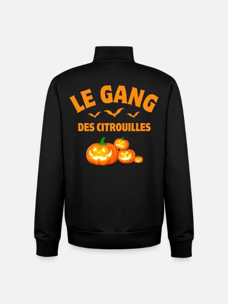 halloween, citrouille, citrouilles - Sweat zippé unisexe en coton bio Stanley/Stella - noir