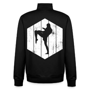 Kickboxer Zeichnung - Unisex Organic Zip Sweatshirt von Stanley/Stella - Schwarz - Hinten - AI Model Male 185 light (185cm)