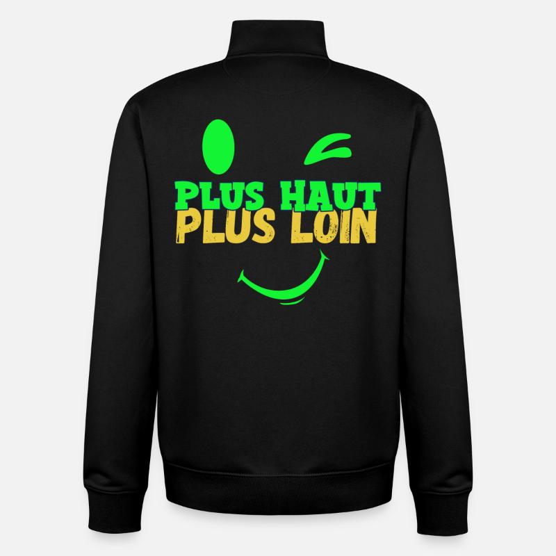 Motivation Plus Haut Plus Loin - Sweat zippé unisexe en coton bio Stanley/Stella - noir